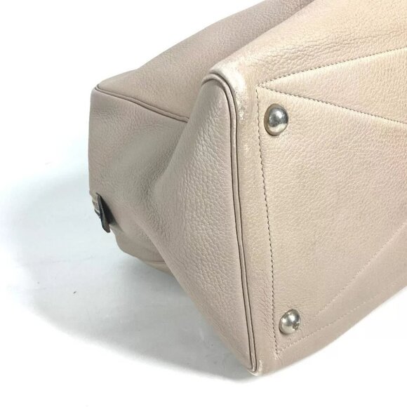 HERMES Victoria 43 Shoulder Bag Duffle Bag Taurillon Clemence Beige - Picture 7 of 15